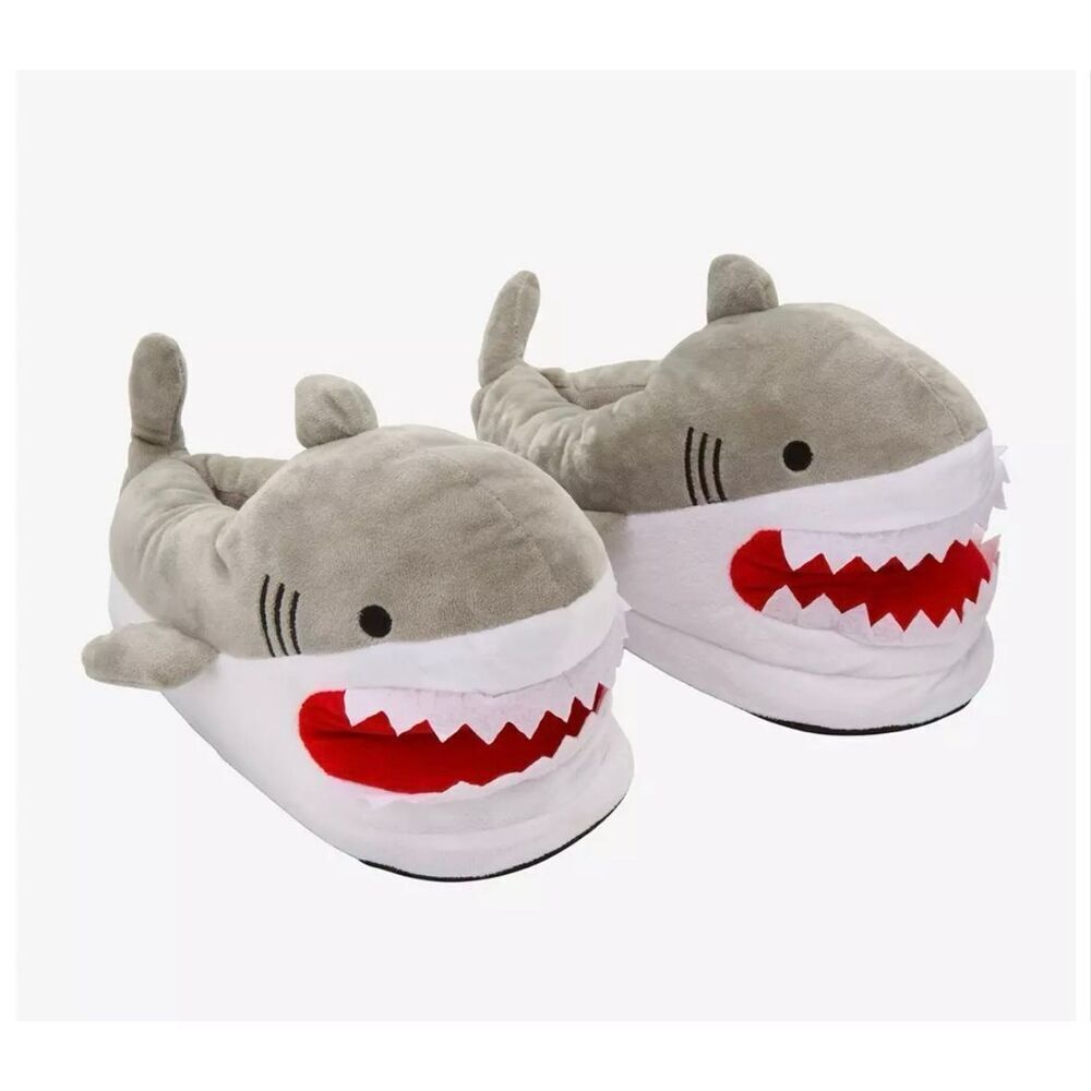 Sharks fluffy plush slippers size 10